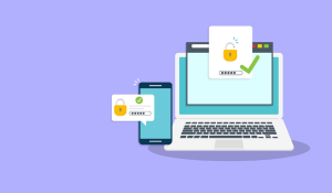 Laptop and mobile phone with multi-factor authentification