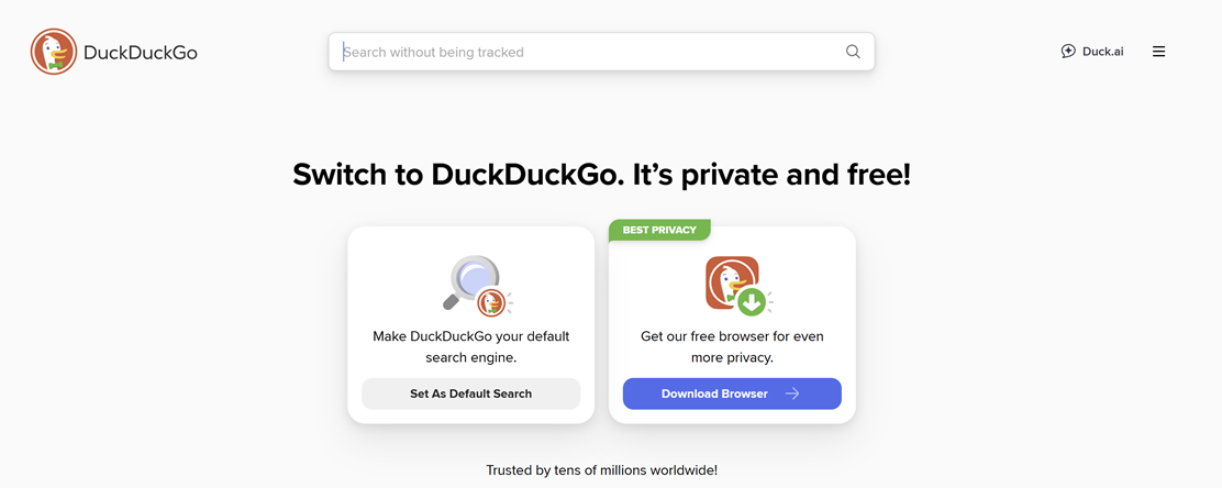 DuckDuckGo view