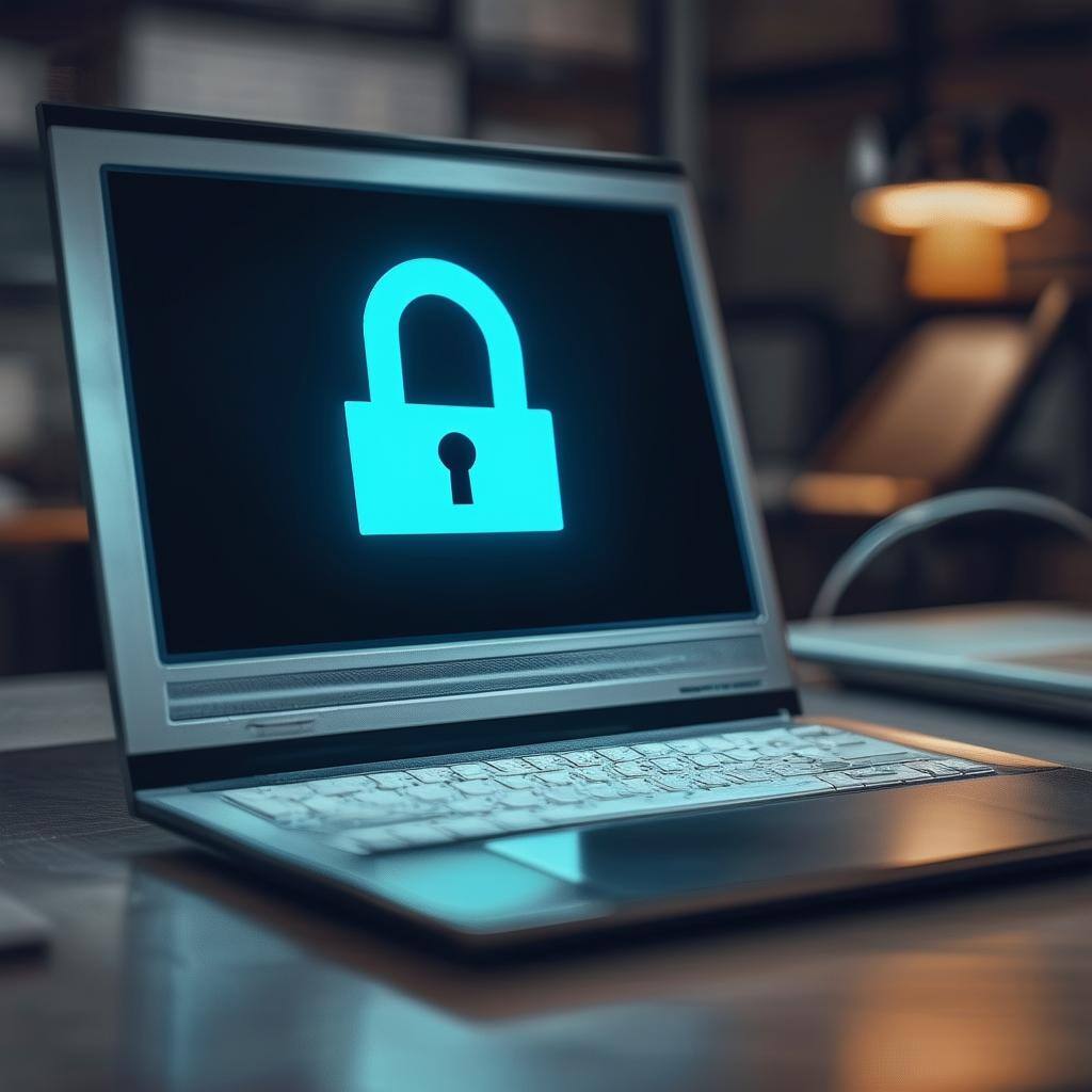 blocked computer with a password