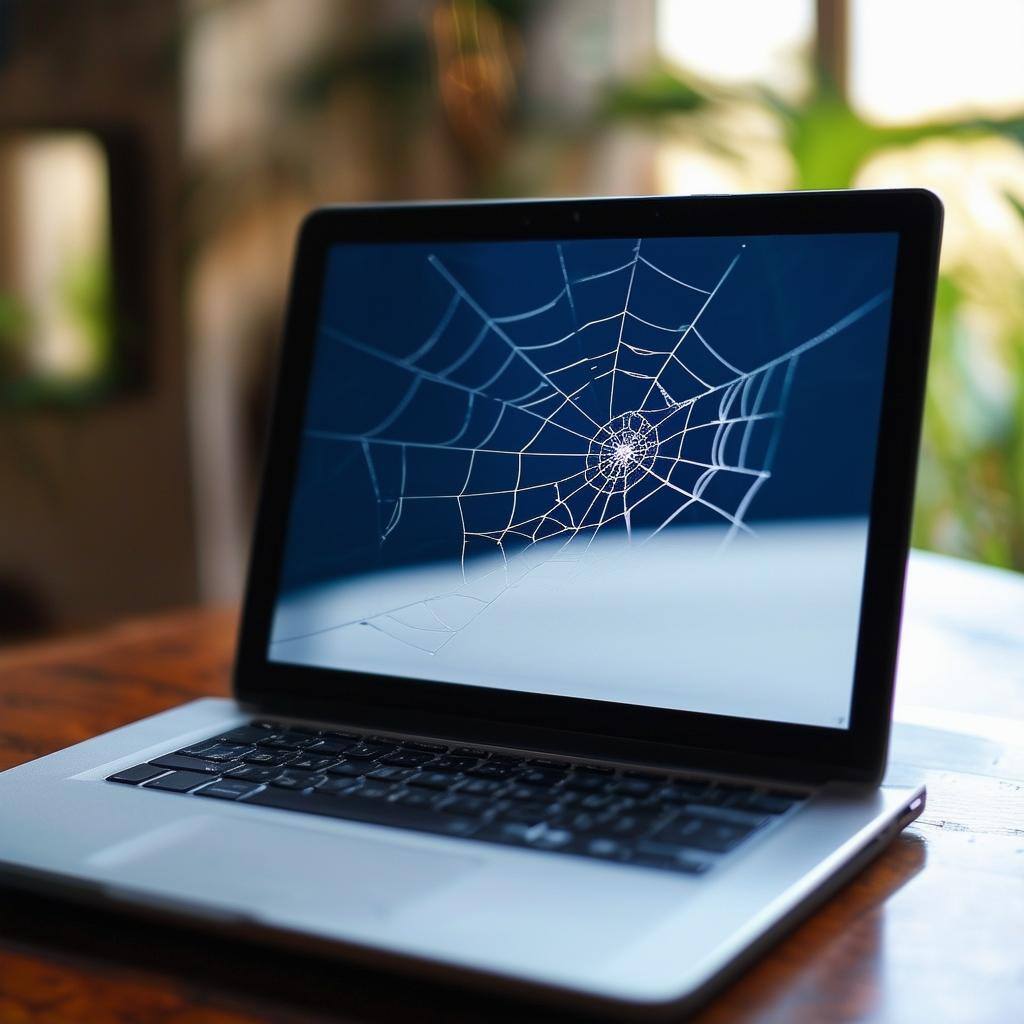 laptop with a open web