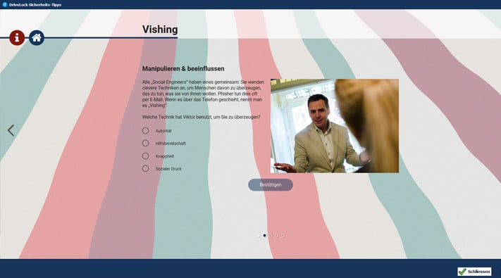 Security Awareness Schulung Sicherheits-Tipps Voice Pishing